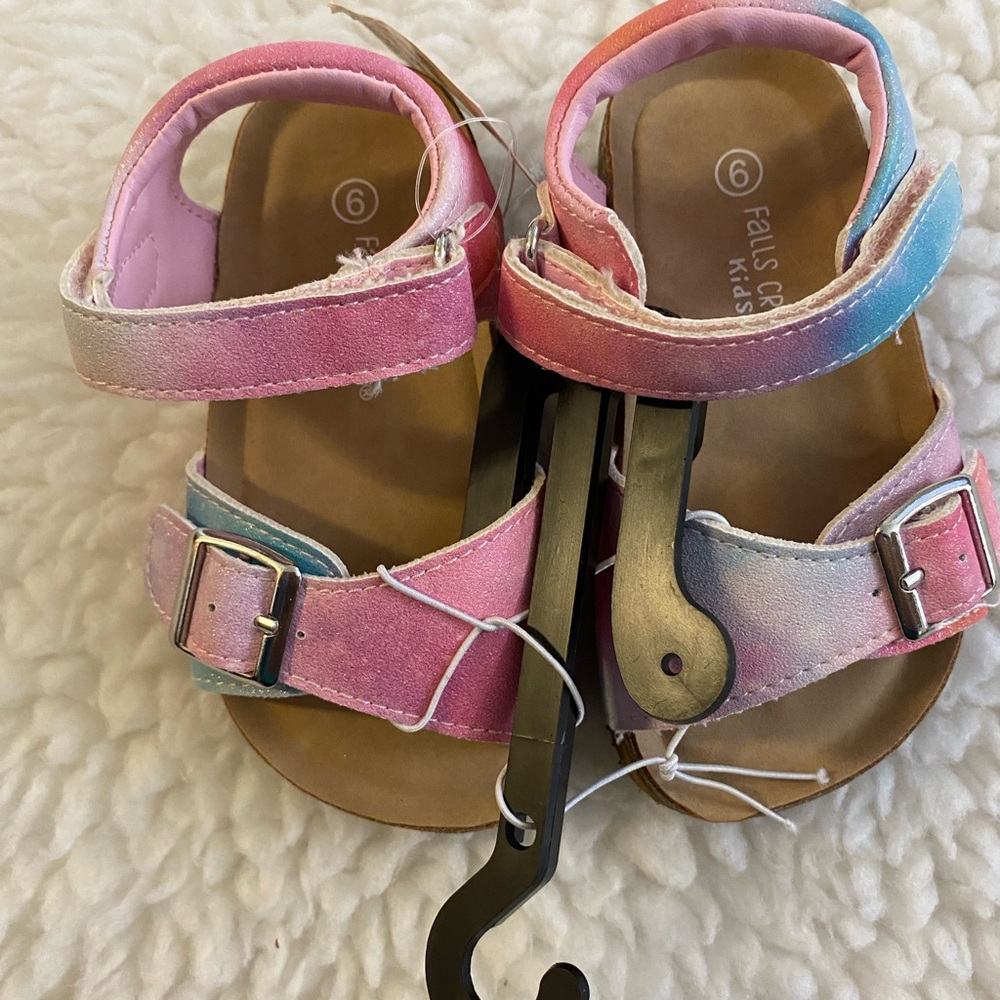 Falls Creek kids Vega tie dye girls sandals size 6 New